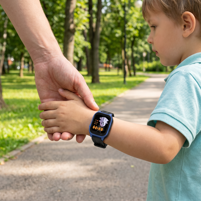 Niño pequeño usando Panda Watch Pro